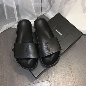 AUTHENTIC Saint Laurent black slides